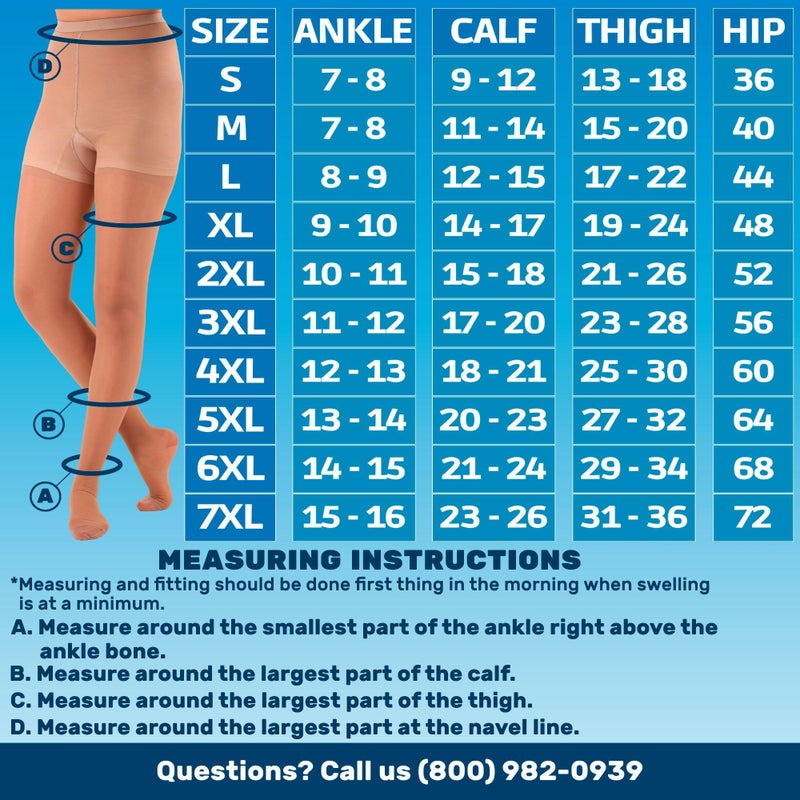 ABSOLUTE SUPPORT Made in USA - Compression Tights for Women Circulation 20-30mmHg - Womens Sheer Compression Hose for Varicose Veins, Swelling, Post Surgery Recovery - Beige, X-Large - A207BE4 - Image 3